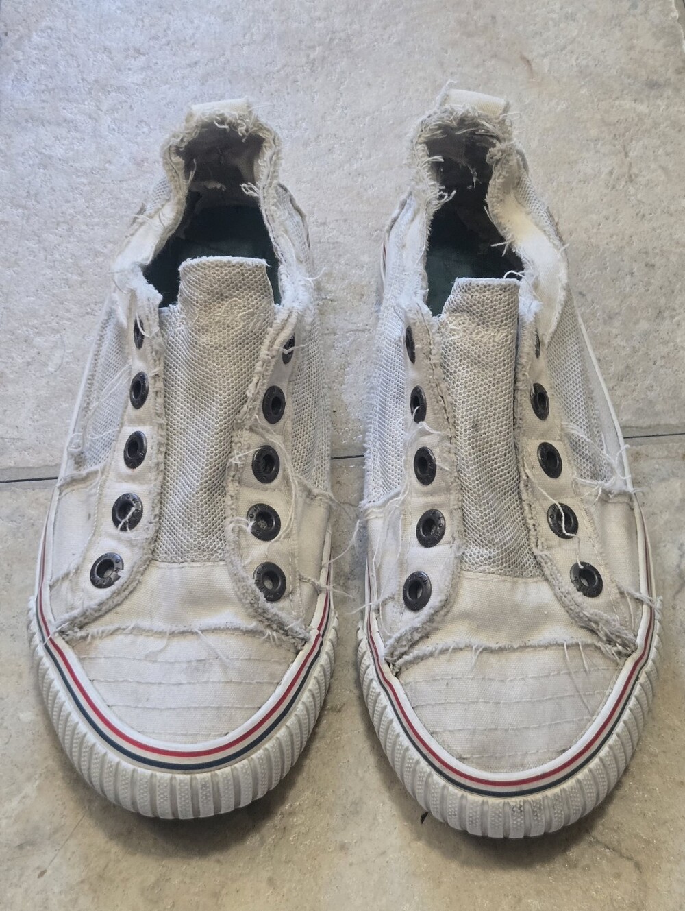 Blowfish White Canvas Slip-On Sneakers